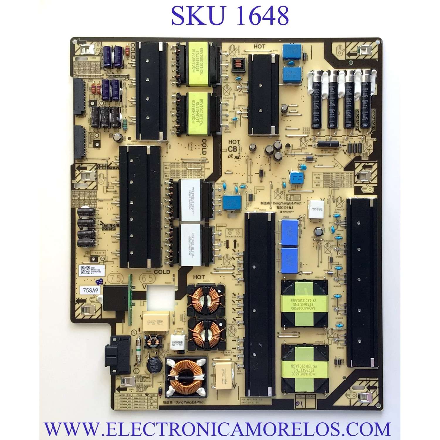 FUENTE DE PODER PARA TV SAMSUNG / NUMERO DE PARTE BN44-01115D / BN4401115D / L75SA9NA_ADY / 75SA9 / PANEL CY-TA075FLHV1H / MODELO QN75QN90 / QN75QN90AAFXZA / QN75QN90AAFXZA CA01